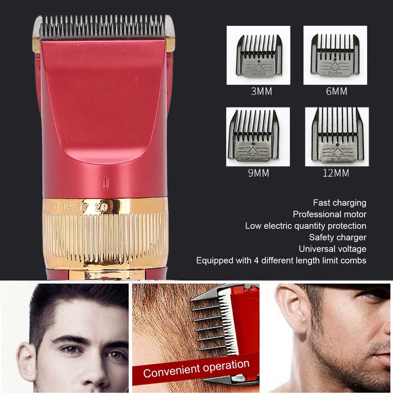 Hair Clipper Kit Rechargeable Men Hair Trimmer Barber Cutter for