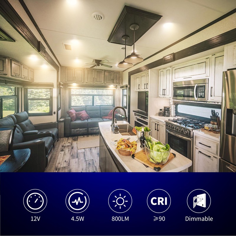 RVZONE RV Lights Interior, 5 Inch RV LED Ceiling Puck