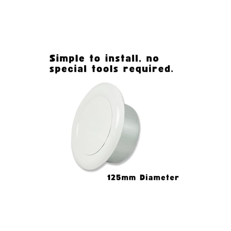 Invero® Universal Metal Round Ceiling Air Extract Valve Vent Cap