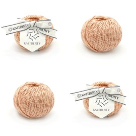 Knitberty Glow Fancy Premium Soft Sparkle Cashmere Cotton Polyester Blend 5 Ply DK Yarn for Knitting Crochet Multicolor 200G (Coral, 200G)