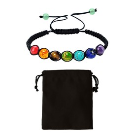 MEMOFYND 1 Lucky Stone Bracelet With 1 Velvet Storage Bag, Reiki Healing Bracelet, Yoga Balance Bracelet, Diffusion Bracelet, Nylon Crystal