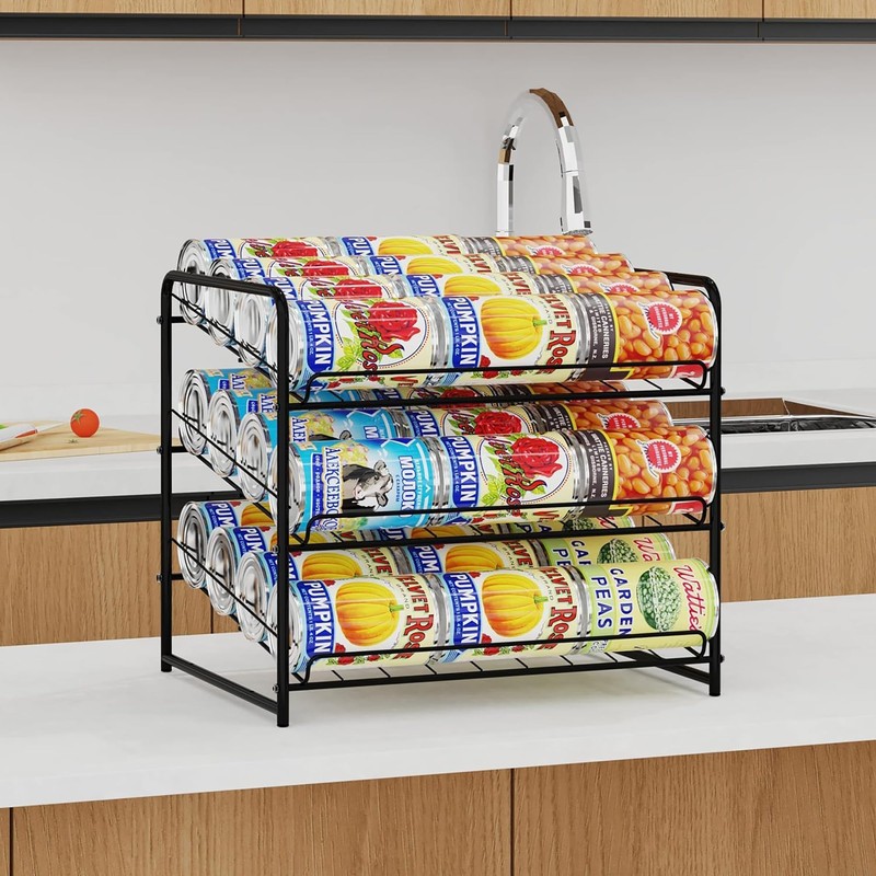 Simple Trending Can Rack Organizer, Stackable Can Storage Dispenser Holds