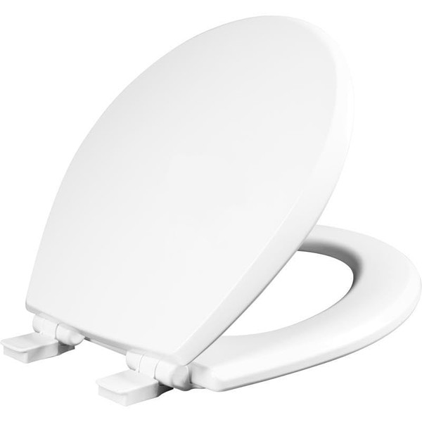 Plexon Toilet Seat, Molded Wood, Easy Clean, Round, White
