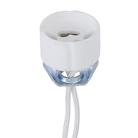 B&P Lamp® Porcelain GU10 Halogen Socket with 1/8IP Hickey, 12" Leads