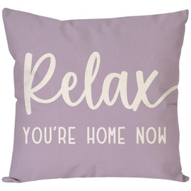 PANDICORN Decorative Throw Pillow Covers 18x18 Inch Relax Home Lavender Light Purple Outdoor Farmhouse Spring Summer Decorations Sayings Pillow Case for Home Porch Living Room Sofa Couch Decor