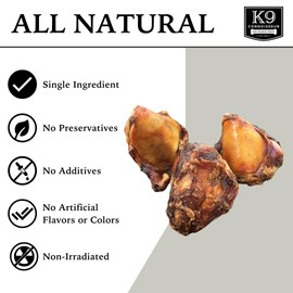 K9 Connoisseur Dog Bones Made in USA for Small and Medium Breed Dogs Natural Long Lasting Meaty Beef Knee Cap Bone Treats Best for Dogs Upto 50 Pounds 1 Pack 3 Count
