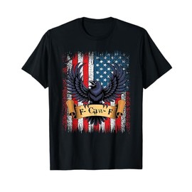 F-Caw-F Black Crow Black Bird Retro USA Flag Vintage F-Caw-F T-Shirt