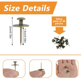 MOROBOR Push Pin Picture Hooks, 30 Pieces Push Pins Picture Hangers, Five Pointed Star Style, Zinc Alloy Thumbtacks for Home, Office, Wood or Fabric Wall (Bronze)
