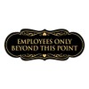 Signs ByLITA Designer Employees Only Beyond This Point Sign(Black Gold)