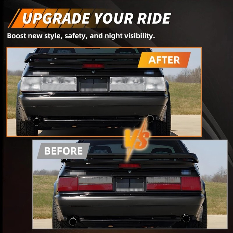 OFFKAT 2PCS Clear Lens Rear Tail Lights Brake Signal Lamps