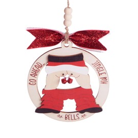 2024 Funny Christmas Ornament, Naughty Gag Gift for Adults,Jingle My Bell 3D Wooden Christmas Ornament, Dirty Santa Gift, Funny Christmas Ornaments for Gift Exchange