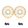 CNC Bike Disc Brake Rotor 160mm，MTB Brake Rotor With Bolts，2pcs（Gold）