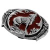 Moranse The Wolf howl design Cowboy Belt buckle, Cabb004(brown), middle