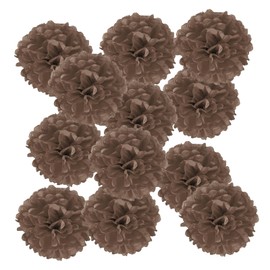 PATIKIL 12inch Tissue Paper Pom Poms, 12PCS Pom Poms Paper Flowers Ball Tissue Paper Flowers for Wedding Bridal Shower Birthday Bachelorette Party Backdrop Decoration, Brown