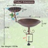 Bird Bath and Feeder Set Deck Mounted for Outdoors, 2-in-1