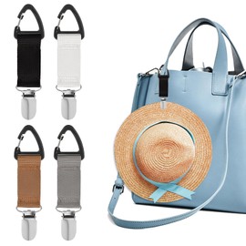 Mabor Hands-Free Hat Clip, 4pcs Hat Clips for Travel on Bag,Quick Access & Removal,Travel Accessories,Outdoor Travel Clip,Bags, Backpacks, Purses, Totes for Women Girls Beach Office