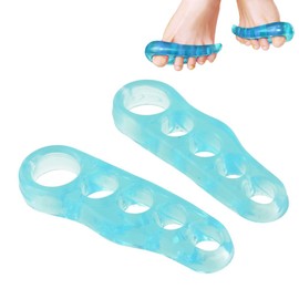 Bcurb Toe Gel Stretchers & Separators - Toes Straightener Alignment Spreaders and Spacers for Relaxing Toes Yoga Sports Pedicure Men and Women (Large/Blue/4pcSet)