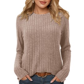 Beluring Oversized Sweatshirt Women Elegant T-Shirts Knitted Pullover, Khaki M