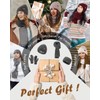 Women Beanie Scarf Gloves Headband Set for Winter, Chenille Beanie