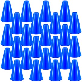 Woanger 24 Pieces Cheer Megaphone for Party Favors Sports Cheers Party Noisemaker Toys Plastic Megaphone for Party Sports Match Game Outdoor Activities (Blue)
