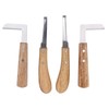 4pcs Hoof Knife Carbon Steel Wooden Handle Left and Right