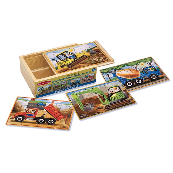 Melissa & Doug Wooden Jigsaw Puzzles in a Box - Construction