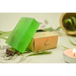 SVATV Handcrafted Soap with Neem & Tulsi | Soothing Herbs | Moisturised Skin - Traditional Ayurvedic Herbal Body Soap Bars for Men & Women, All Skin Types 125 g x 2 Bars