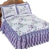 Collections Etc Hannah Floral Trellis Hummingbird Triple Ruffle Bedspread