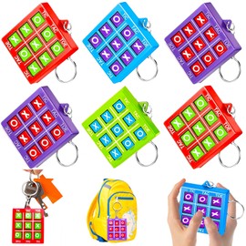 16 Pcs Tic-Tac-Toe Keychains for Kids Classroom Prizes Boy Girl Teens Birthday Party Favor Goodie Bag Stuffer End Of Year Student Gifts School Reward Treasure Chest Box Children Pinata Party Filler