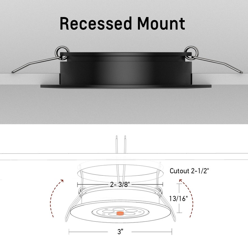 acegoo Swivel RV Light Recessed Puck Light 12V LED RV