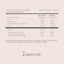 Maklen Glutation Puro  Omega 3 - Antioxidante Premium Natural y Esencial - 90 Capsulas SoftGels de 700 mg                                             