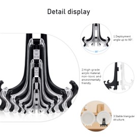 Funzhan 2pcs Clear Acrylic Easel Plastic Plate Stand Holder Fold Display Stand Picture Frame Artwork - 10cm