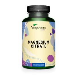 Vegavero Magnesium Citrate Capsules 2664 mg | High Bioavailability | NO Additives, Lab-Tested | Vegan | 180 Capsules | Magnesium Supplements for Men & Women