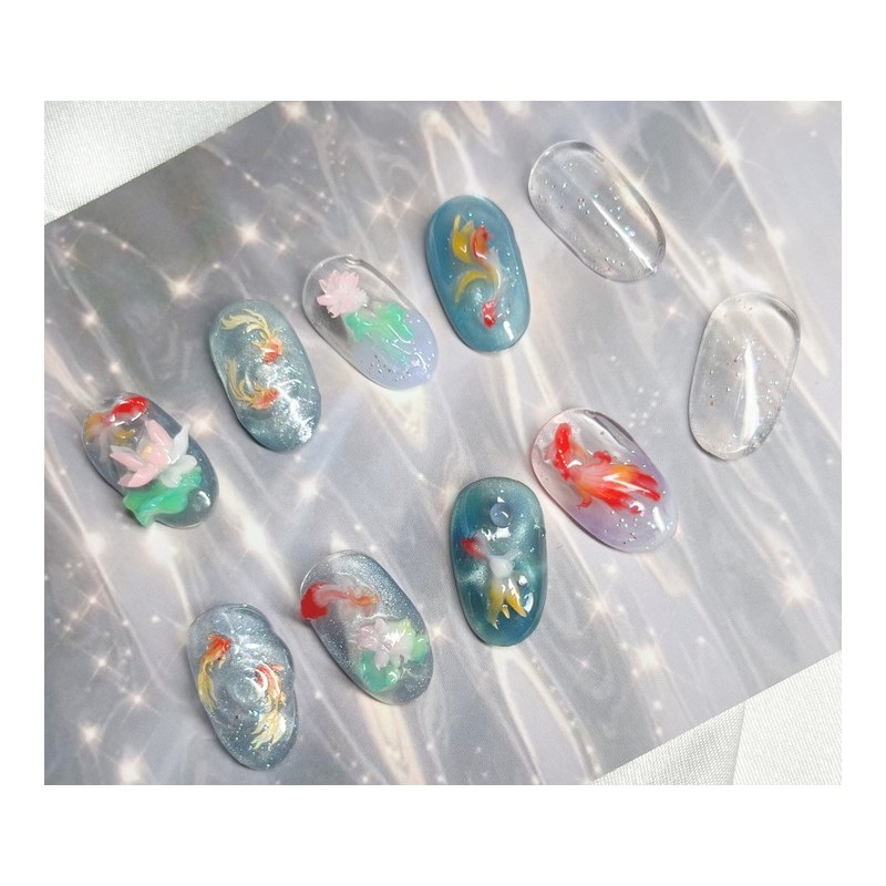 Chwiyeonmonggyeong 翠蓮夢境 |Lotus flower pond in a dream Lotus nail