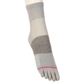 Atsugi JD46083 Women's Socks, Clear Beauty Active, 5 Toes with Anti-Slip, Middle Length, gray (light gray)