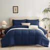 CozyLux Navy Blue Comforter Set Queen 7 Pieces Bed in