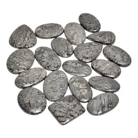 Natural Marcasite Stone Loose Gemstone 5 Piece Cabochons Lot Jewelry Making Loose Gemstone, Stone Shape Oval & Pear, Stone Size 20-35 mm