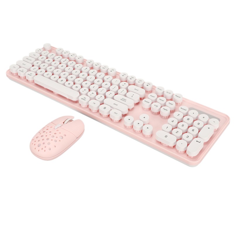 Wireless Keyboard and Mouse Combo Pure Color Retro 2.4G Wireless