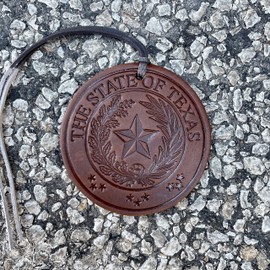 Air Flair | Leather Car Air Freshener | Texas State Seal (4) Butt Naked Scent)