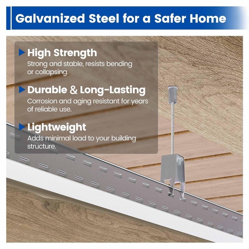 Muzata 64 Sq Ft Drop Ceiling Grid System White Complete