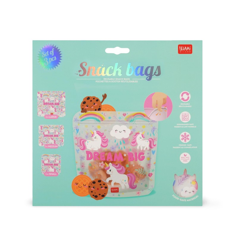 Legami - Set of 3 Food Bags, 3 Different Sizes