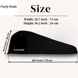 Radiant Queen Curly Dude ! 100% Cotton T-Shirt Hair Towel for Men (Black Onyx)+ Reduce Breakage, Frizz & Tangles + Perfect for Plopping and Curly Hair Care + Zero Microfiber + Soft + Turban Hair Wrap