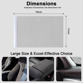 RadiantDecor Premium Light Grey Suede Fabric Wrap - 17x70 inch Suede Wrap for Car Interior - Self-Adhesive Microfiber and Synthetic Leather, Stretchable Interior Film for Car and Home Decor