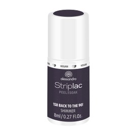 Alessandro Striplac Peel or Soak - Vegan - Back to the 90’s - LED-Nail Polish in Dark Grey/Violet with Shimmer - For Perfect Nails in 15 Minutes 8 ml