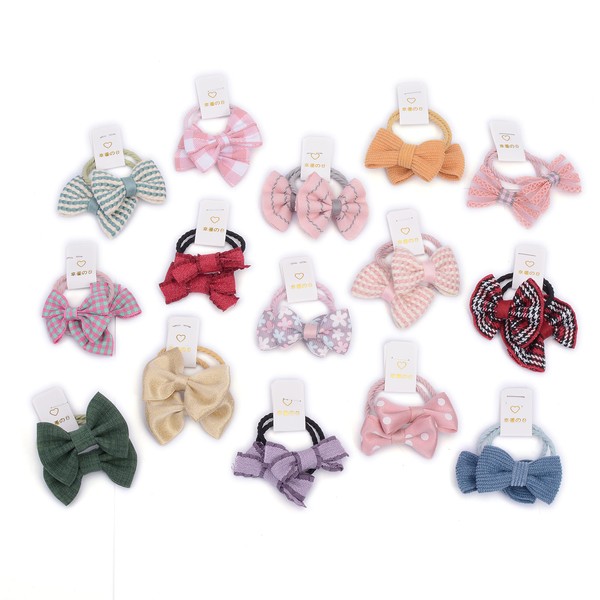BIANHUAN Children’s Hair Elastics with Ribbons, Hair Accessories, Kids, Babies, Little Girls, Fashionable, Cute, Set of 30, Hair Ornaments, Hair Ties, Formal, School, Important Occasions, Gift