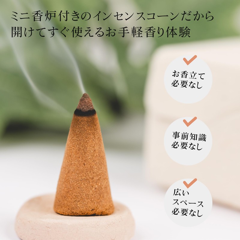 DANNY LIB Vanilla Incense Cone Incense Holder Set with Clean