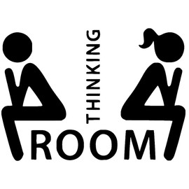 Novelty "Thinking Room" toilet door sticker