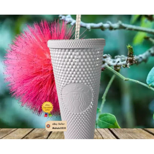 STARBUCKS SPRING 2024 WHITE STUDDED BLING VENTI 24oz TUMBLER NEW