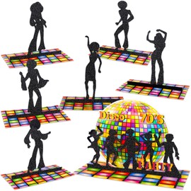 Ioffersuper 13 Pcs 70s Disco Honeycomb Centerpieces Back to 70s Party Decorations Black Disco Dancing Queen Table Toppers for Retro Theme Parties Celebration Music Theme Birthday Party Decorations
