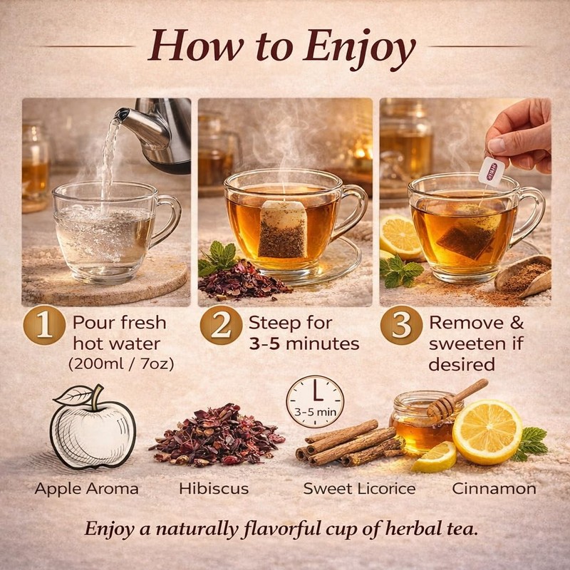 Tisan Apple Tea – 40 Herbal Tea Bags | A